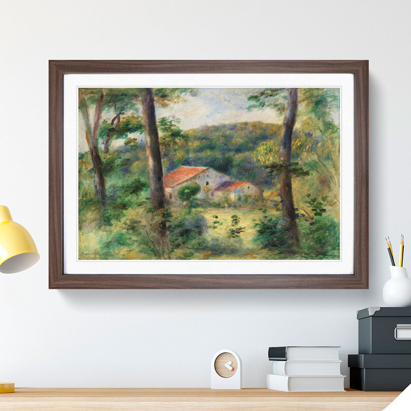 Environs of Briey by Pierre-Auguste Renoir - Picture Frame Painting, Walnut, 27cm H x 36cm W x 2cm D