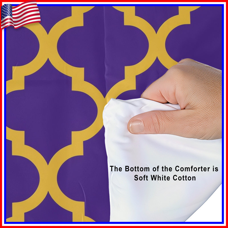 Purple Yellow Moroccan Comforter, Twin Extra Long