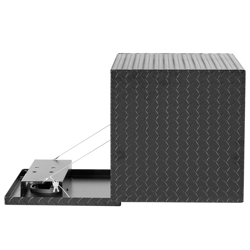 Boîte à outils imperméable en aluminium pour camion avec verrou de queue de baleine, profil bas et résistance maximale
