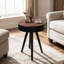 Petite table basse ronde et sculptée - 15,7 po pour les espaces compacts-129593464