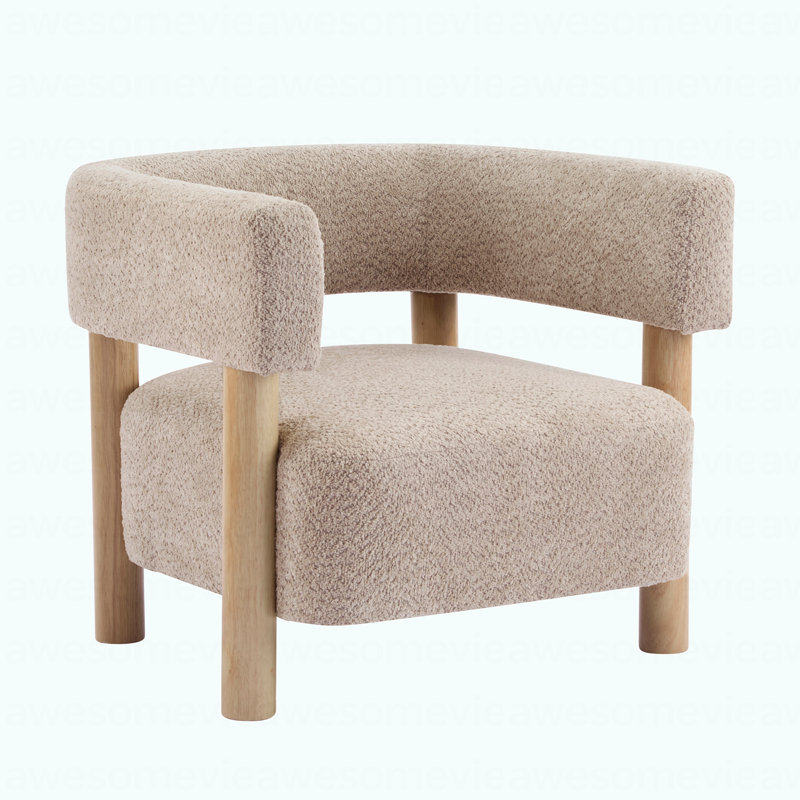 Fauteuil d'appoint rembourré Modern Boucle, Blé