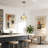 7.9" Copper Clover Glass Pendant Light, Adjustable 51.2" Cord, E26 Warm Bulb Included, Wall Control
