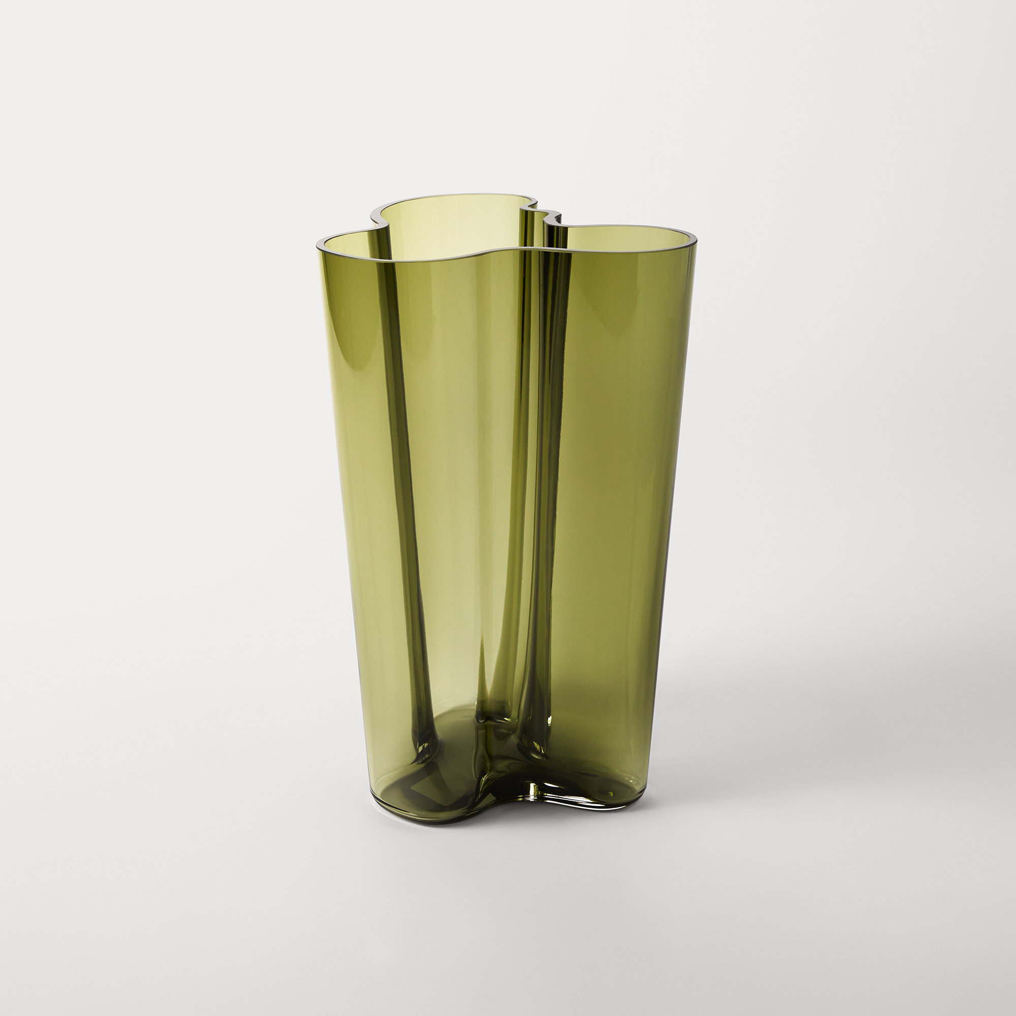Aalto Glass Table Vase, 6.3" H x 8.19" W x 4.75" D, Moss Green