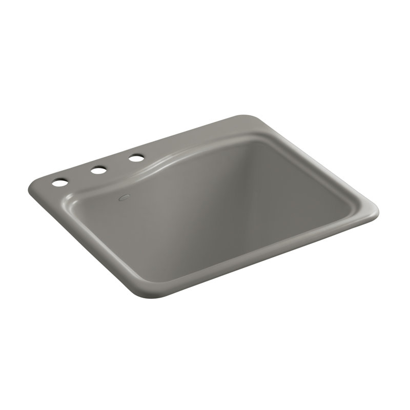 Lavabo de salle de bain rectangulaire en métal River Falls, Noir, 3