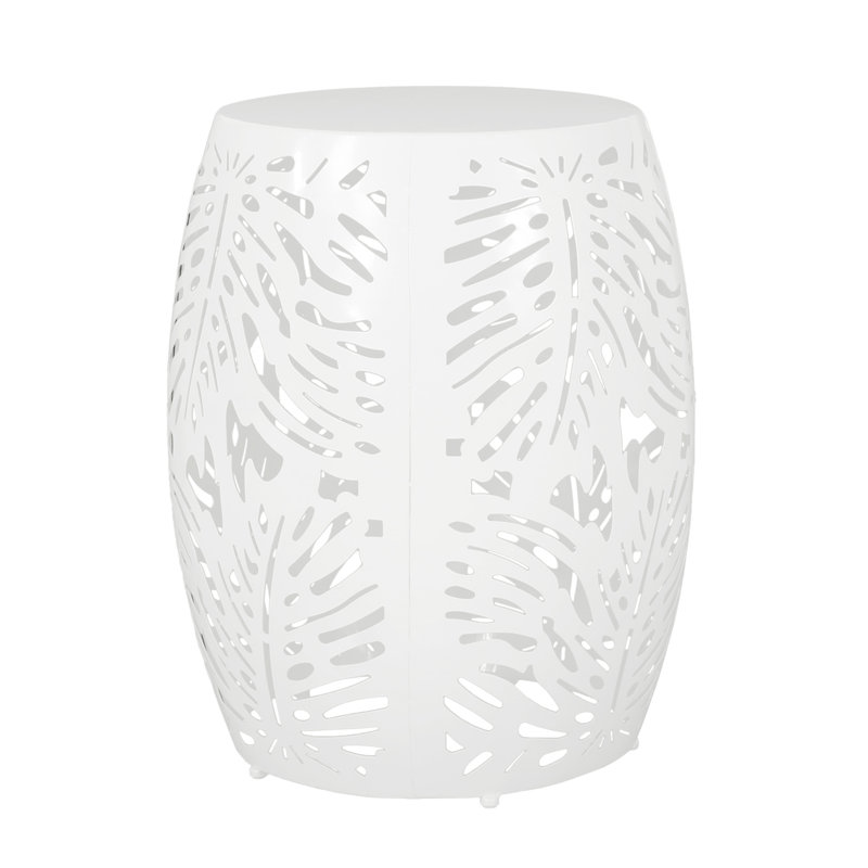 Metal End Table -Large, White