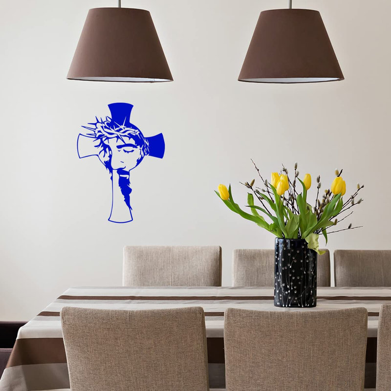 Religious & Spiritual Non-Wall Damaging Wall Decal, Blue, 18" H x 14" W