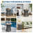 Outdoor Side Table, Round Woven Rope End Table with Wooden Top, Small Patio Coffee Table for Poolside & Balcony, Gray-129059900-129059902