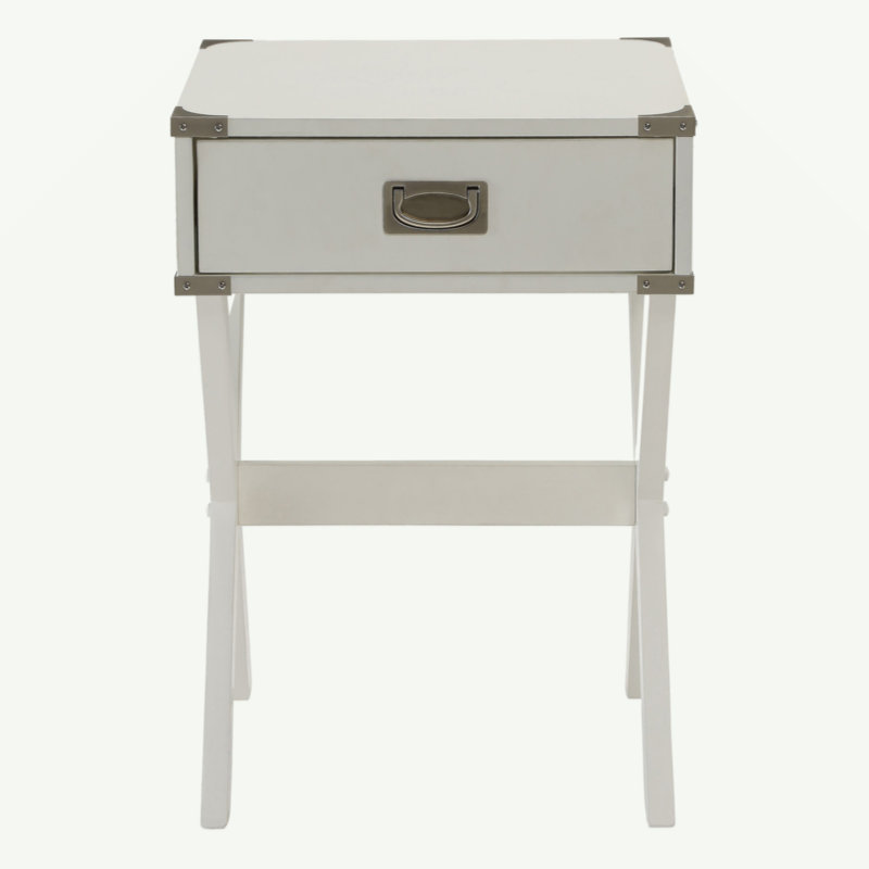 1-Drawer End Table, White