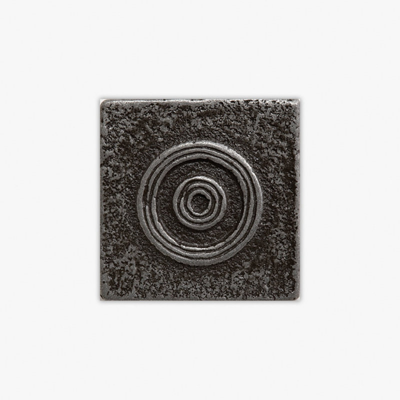 Pewter Natural Circles Polyurethane 1x1 Decorative Insert, Gray