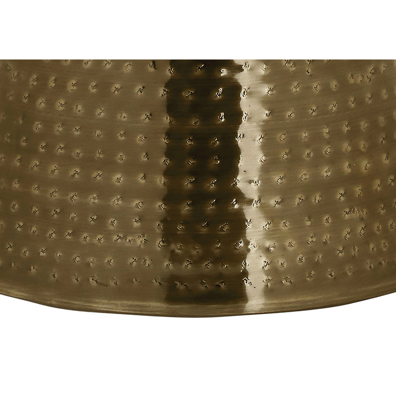 Table d'appoint Contemporary - Tambour en métal doré de 22 po de hauteur pour chambre à coucher, salon et style moderne
