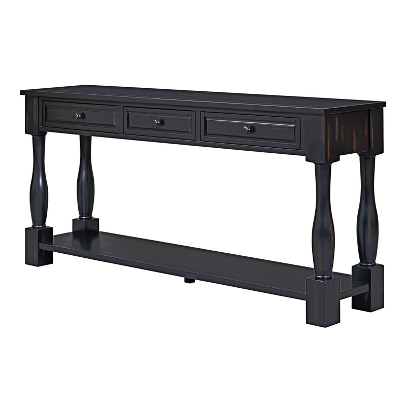 Console Table With Drawers And Shelf, Espresso