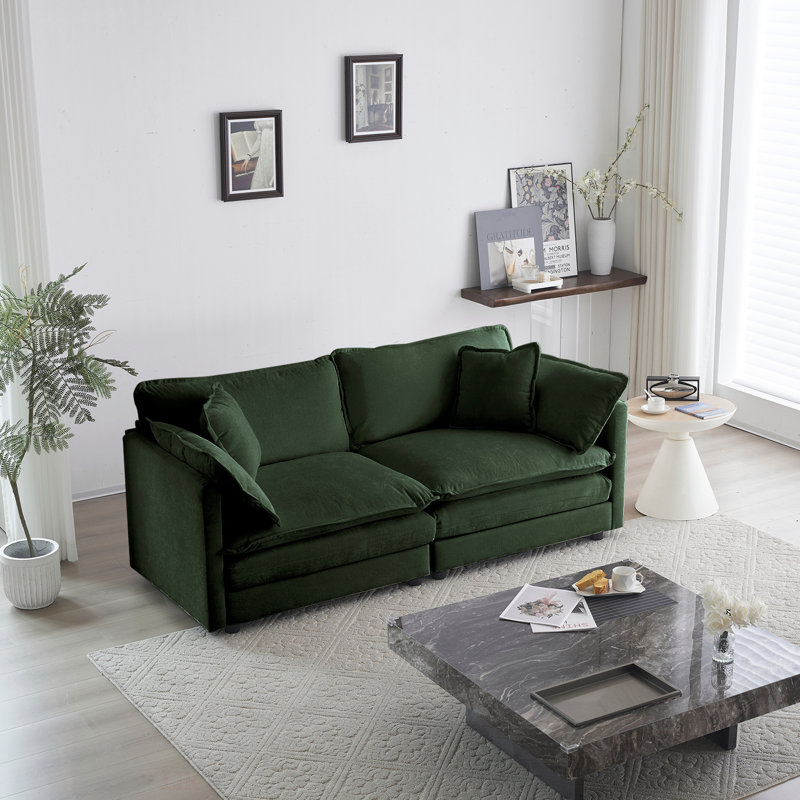 Canapé modulaire en chenille, Vert