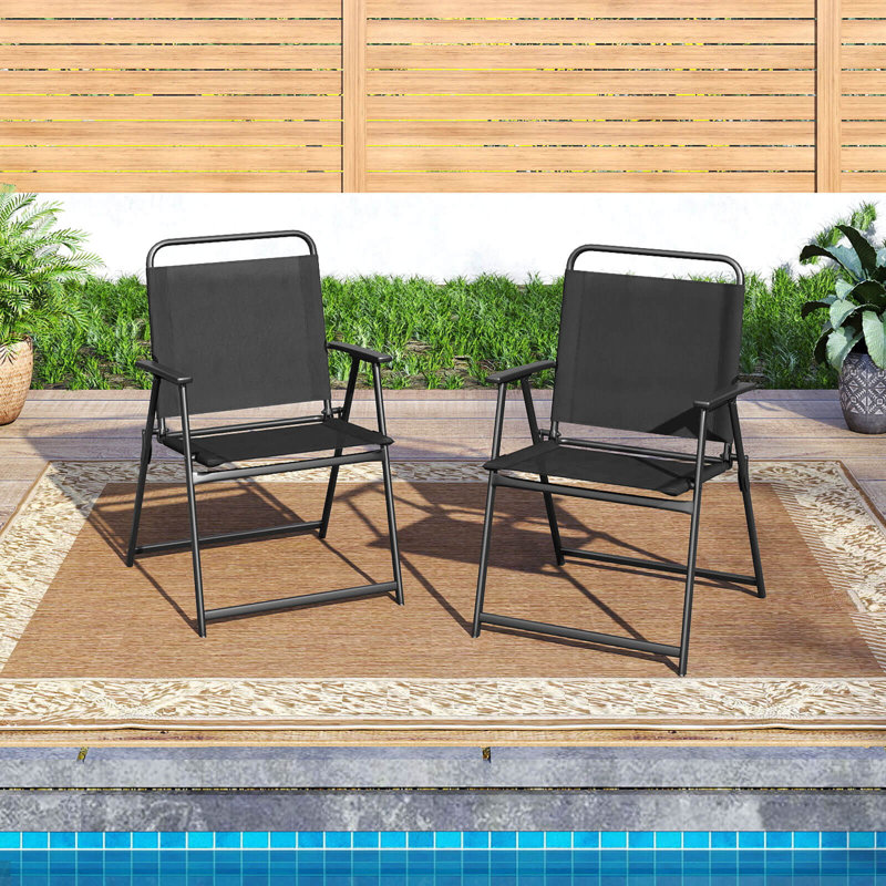 Ensemble de 2 chaises de patio pliables en tissu Andale