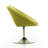 Perch Modern Wool Blend Upholstered Metal Swivel Lounge Chair in Green and Polished Chrome-506702513