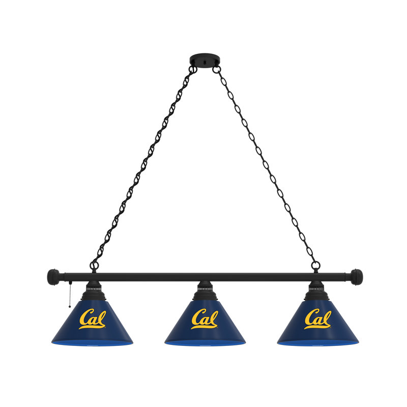 3 - Light Pool Table Lights Pendant, Black, California Golden Bears