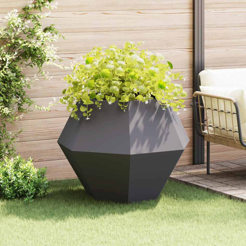  Planter Steel, Black, 80cm H x 100cm W x 100cm D