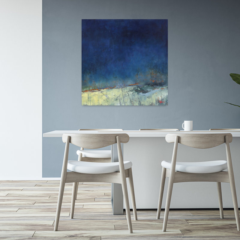 Dugout, paysage abstrait contemporain, art naturel, H 32 po x l 32 po