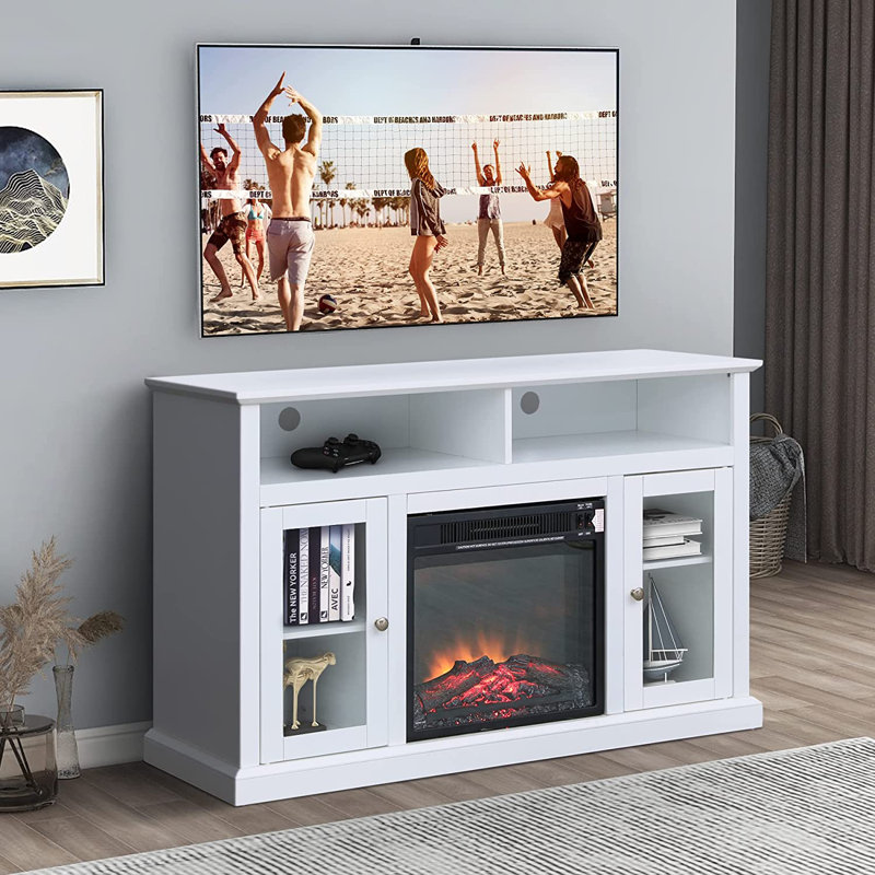 Meuble télé avec foyer électrique pour téléviseur de 28 po ou moins Arthelia