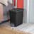 Sterilite 2.7 Gallon Rectangular Step On Trash Bin Wastebasket, Black (4 Pack)