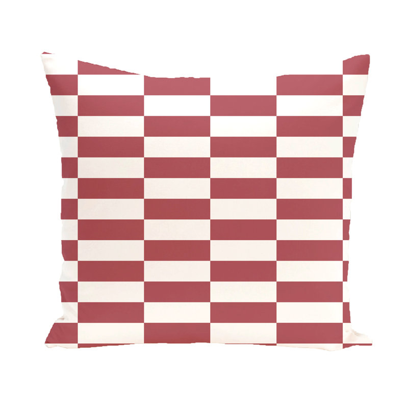 Housse de coussin d'extérieur carré à rayures, 16 po x 16 po, Brique