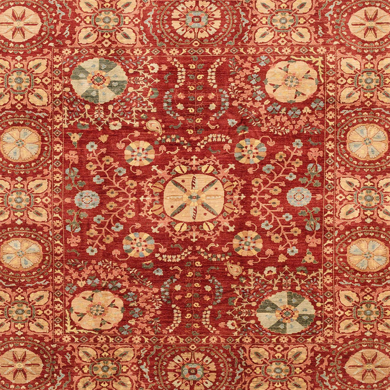 Abstract Indoor Rug, Square 5'