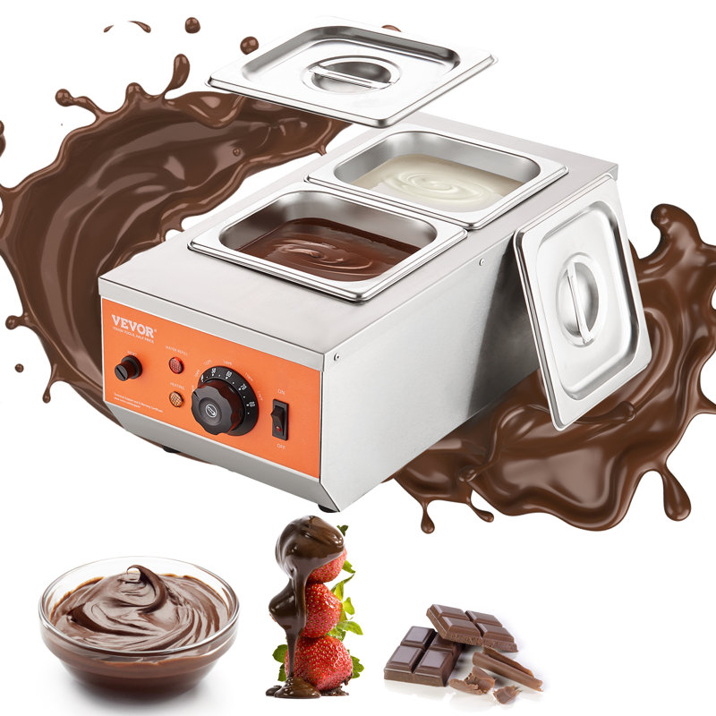 Chocolate Tempering Machine, 9 Lbs 2 Tanks Chocolate Melting Pot with TEMP Control 86~185℉