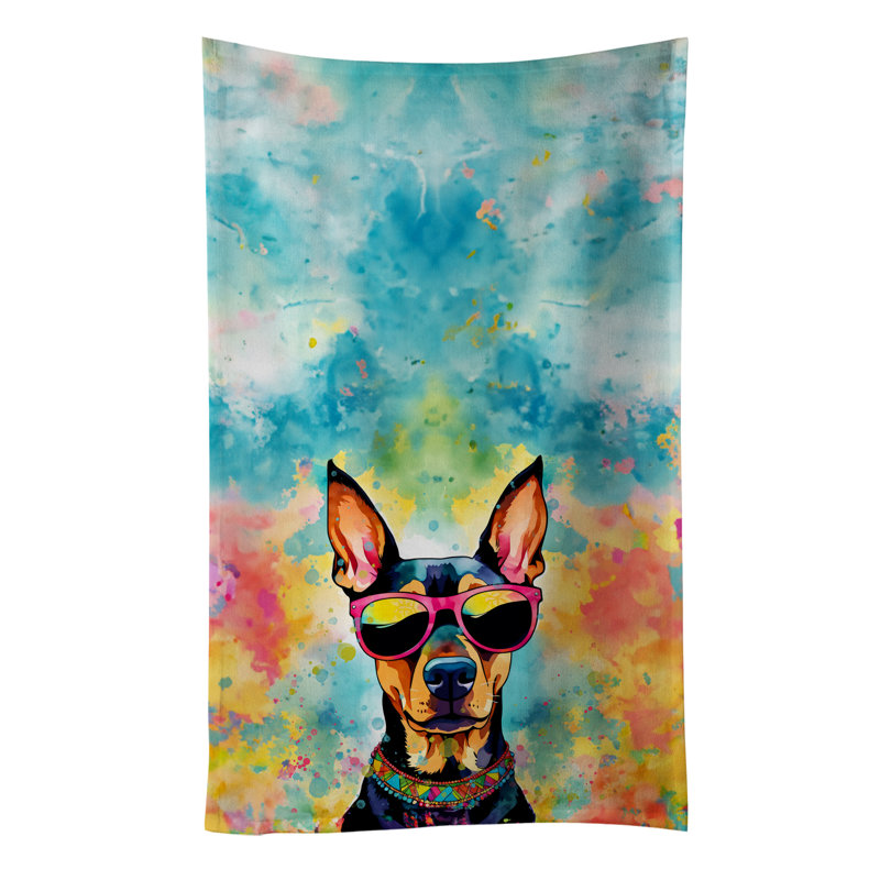 Serviette de cuisine Doberman Pinscher Hippie Dawg