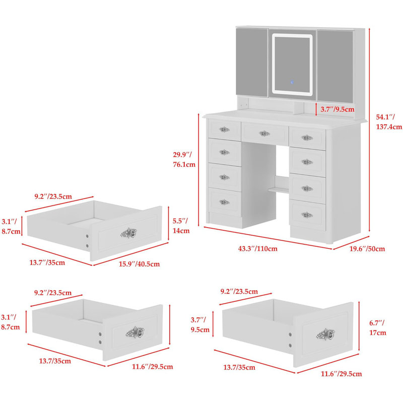 Belarmina Dressing Table with Mirror