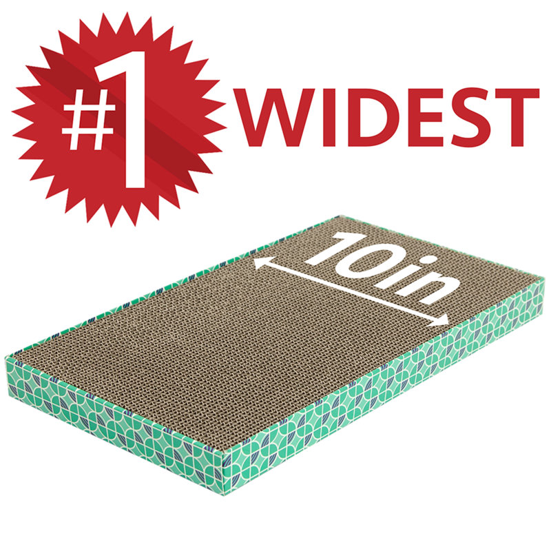 XL Wide Green Corrugated Cardboard Cat Scratching Pads, 3-Pack