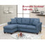 Canapé modulaire réversible en polyfibre bleu capitonné-609353166-609353164