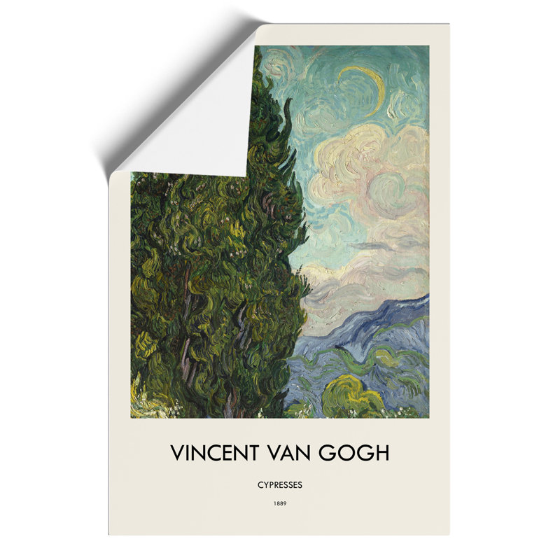 Cypresses by Vincent Van Gogh - No Frame Painting, 30cm H x 21cm W x 0.1cm D
