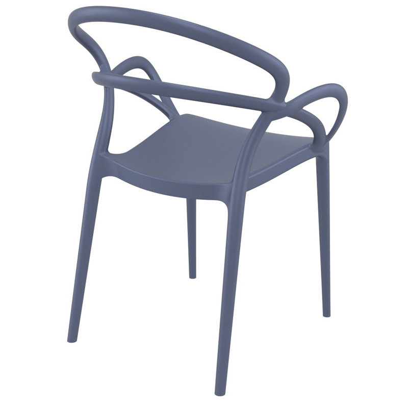 Chaise d'appoint empilable pour patio Farrah, Gris foncé