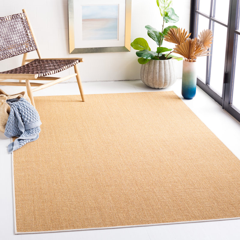 Msr9501 Martha Stewart Sisal/Jute Solid Color Rug in Natural/White, Rectangle 6' x 9'