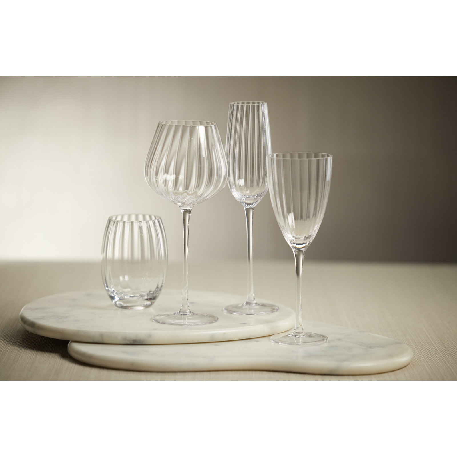 Boulder Optic White Wine Glasses, Clear