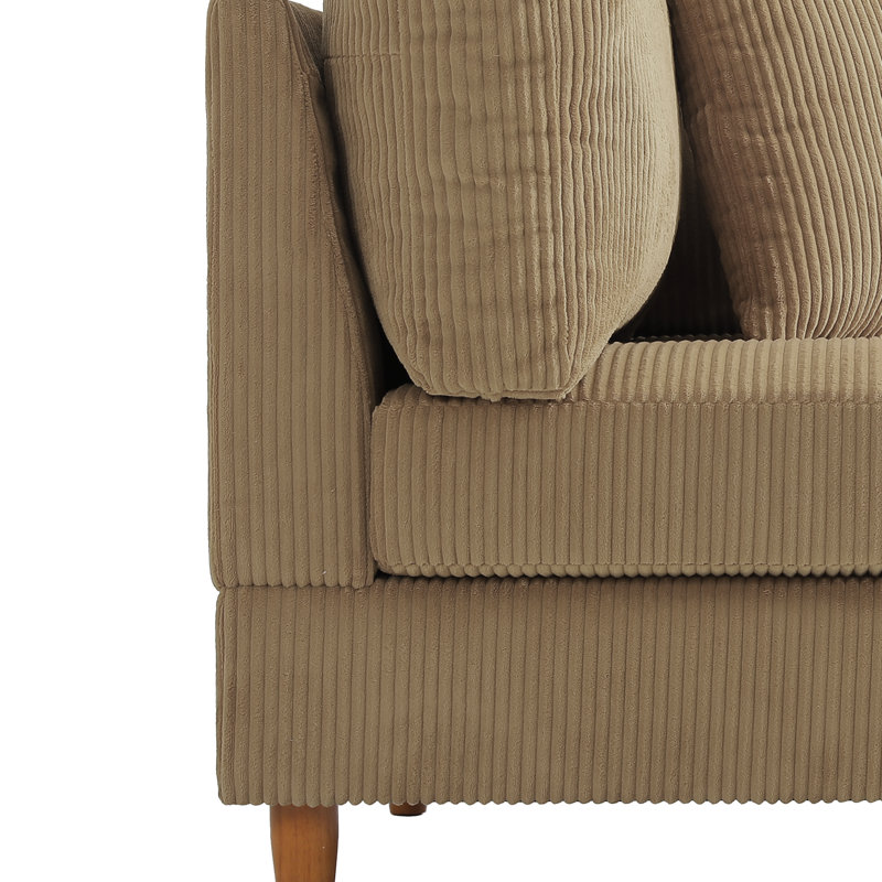Corduroy Corner Sofa , 92.2cm H x 306.3cm W x 201.2cm D