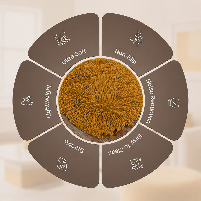 Aspire Homeware Mustard Yellow Shaggy Area Rug Soft Plush Indoor Carpet, Rectangle 200cm Width X 290cm Length