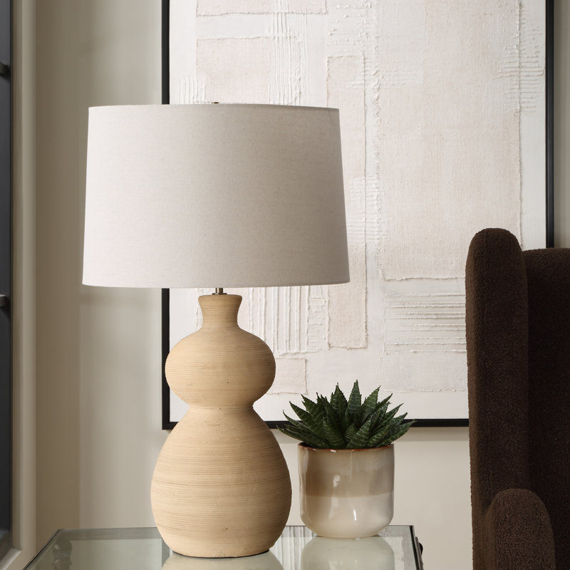 Lampe de table en argile cuite Urska