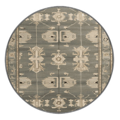 Machine Washable Art Deco Gray Area Rug