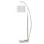 Lampe sur pied Ellison Arc - Acier brossé - Abat-jour blanc