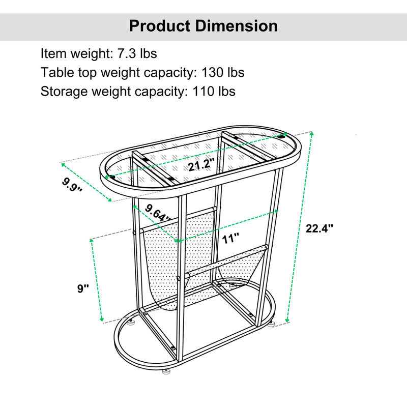 Petites tables d'appoint Petit espace de rangement avec rangement pour magazines