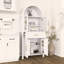 ARMOIRE DE RANGEMENT DE PANTERIE DE ferme avec porte en verre et tablettes ajustables-1653311305