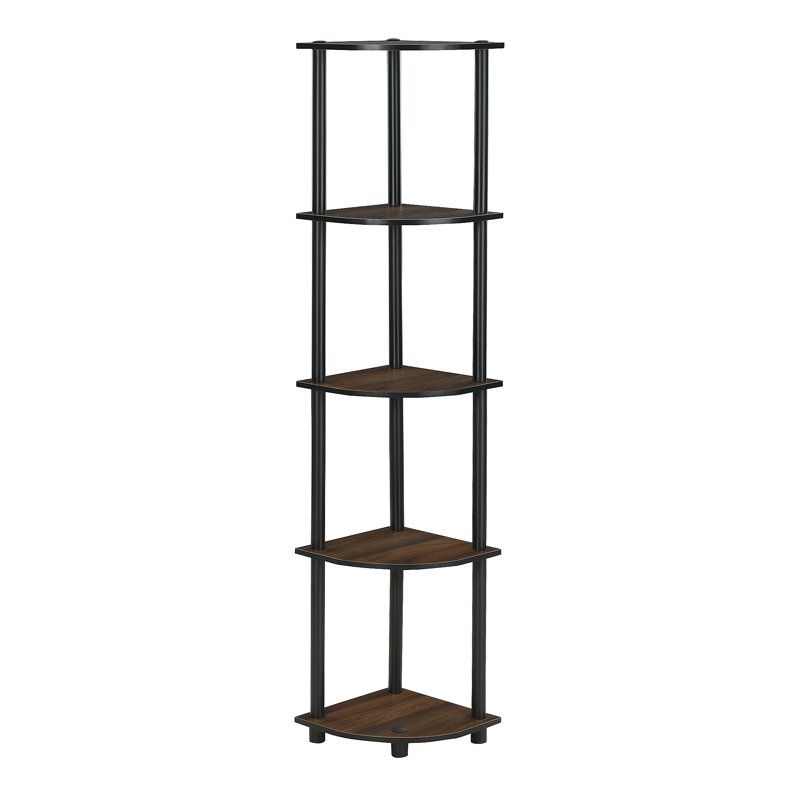 Corner Bookcase, Columbia Walnut/Black