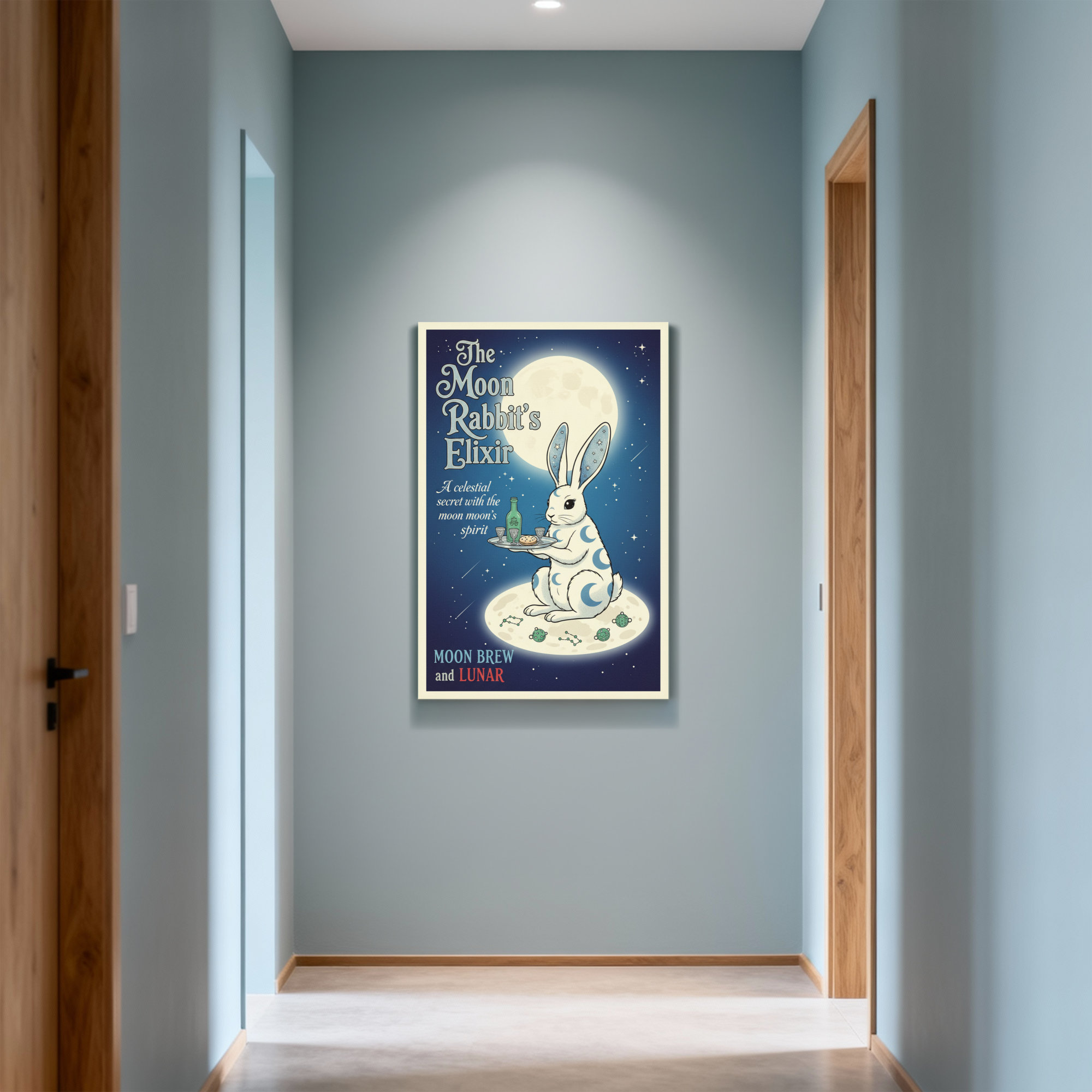 Mercer41 Fashion Moon Rabbit Holding Tray With Elixir And Stars | Wayfair