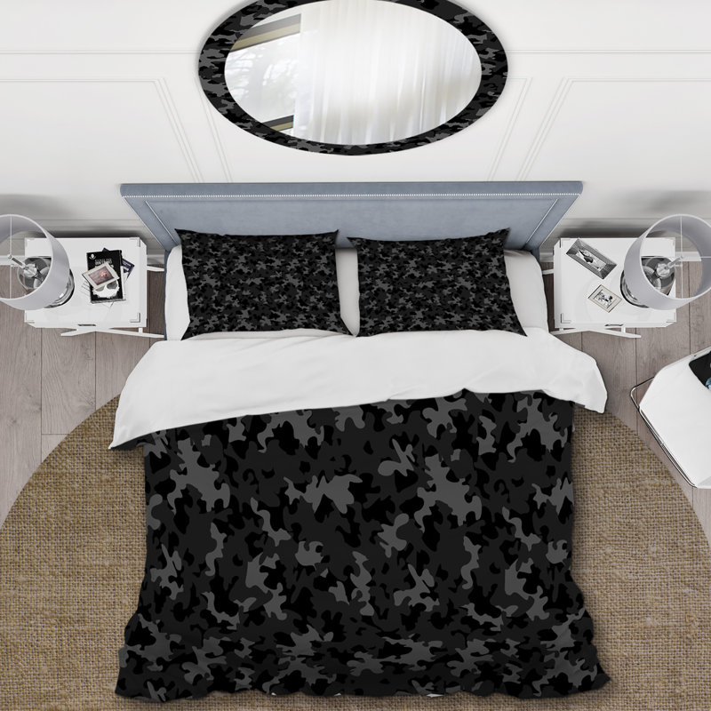 Black Desert camouflage - Ensemble de housse de couette abstrait - Microfibre de polyester