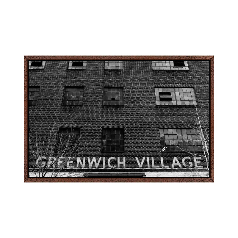 Greenwich Village Garage II by Bethany Young - Print on Canvas, Classic Brown Wood Framed, 101.6cm H x 152.4cm W x 3.81cm D