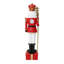 Statue de soldat Casse-Noisette traditionnelle de 1,20 m avec sceptre sur socle en boîte-cadeau, décoration de Noël en oxyde de magnésium préilluminée