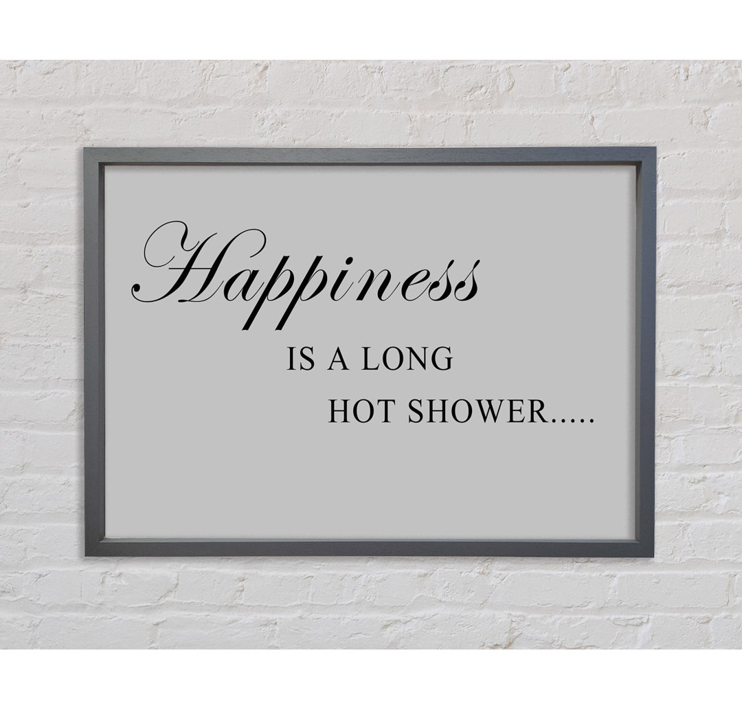 Gerahmtes Bild Happiness Is A Long Hot Shower in Lila