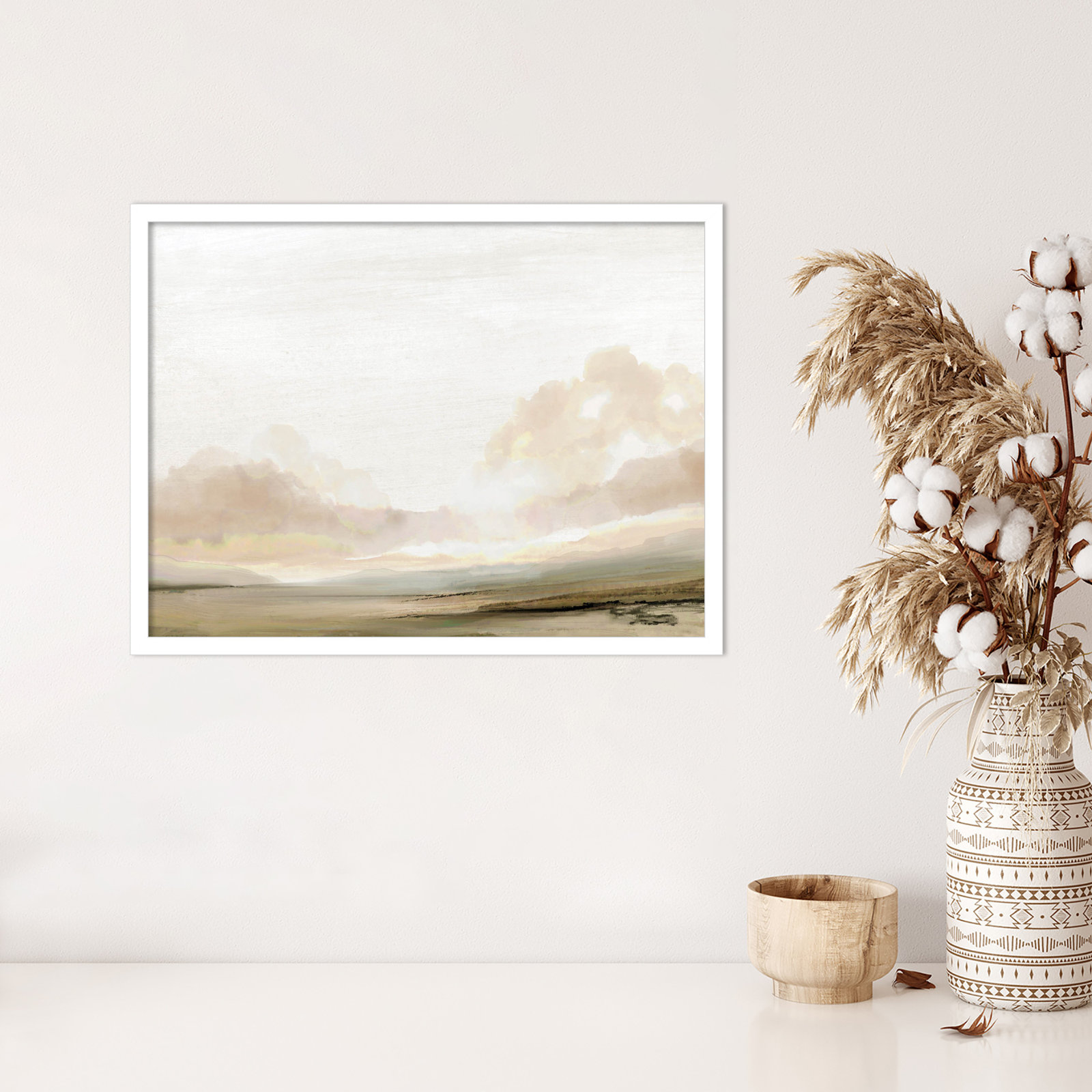 Southern Landscape Print by Dan Hobday, White, 19" H x 25" W x 1" D