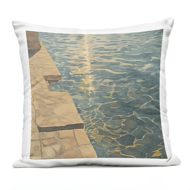 Conception de coussin d'extérieur Sunlit Pool Reflection