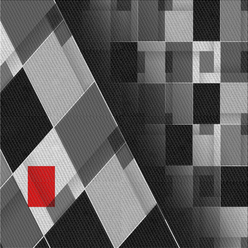 Tapis noir / gris Power Loom, Carré 3 pi